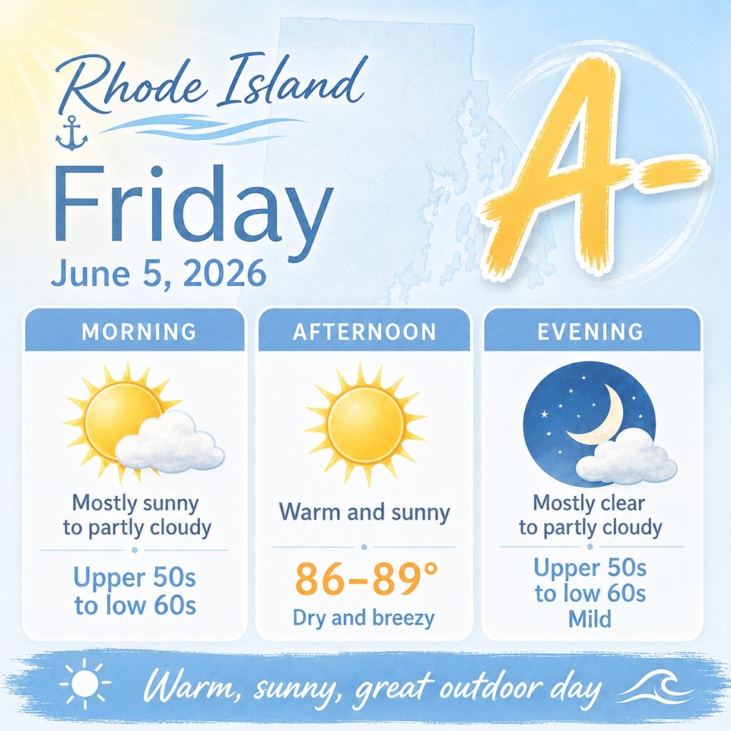 Rhode Island Weather for June 5, 2026