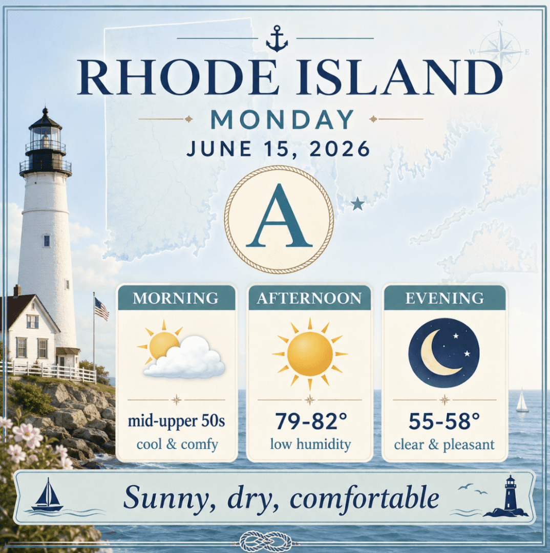 weather for ri for june 15, 2026