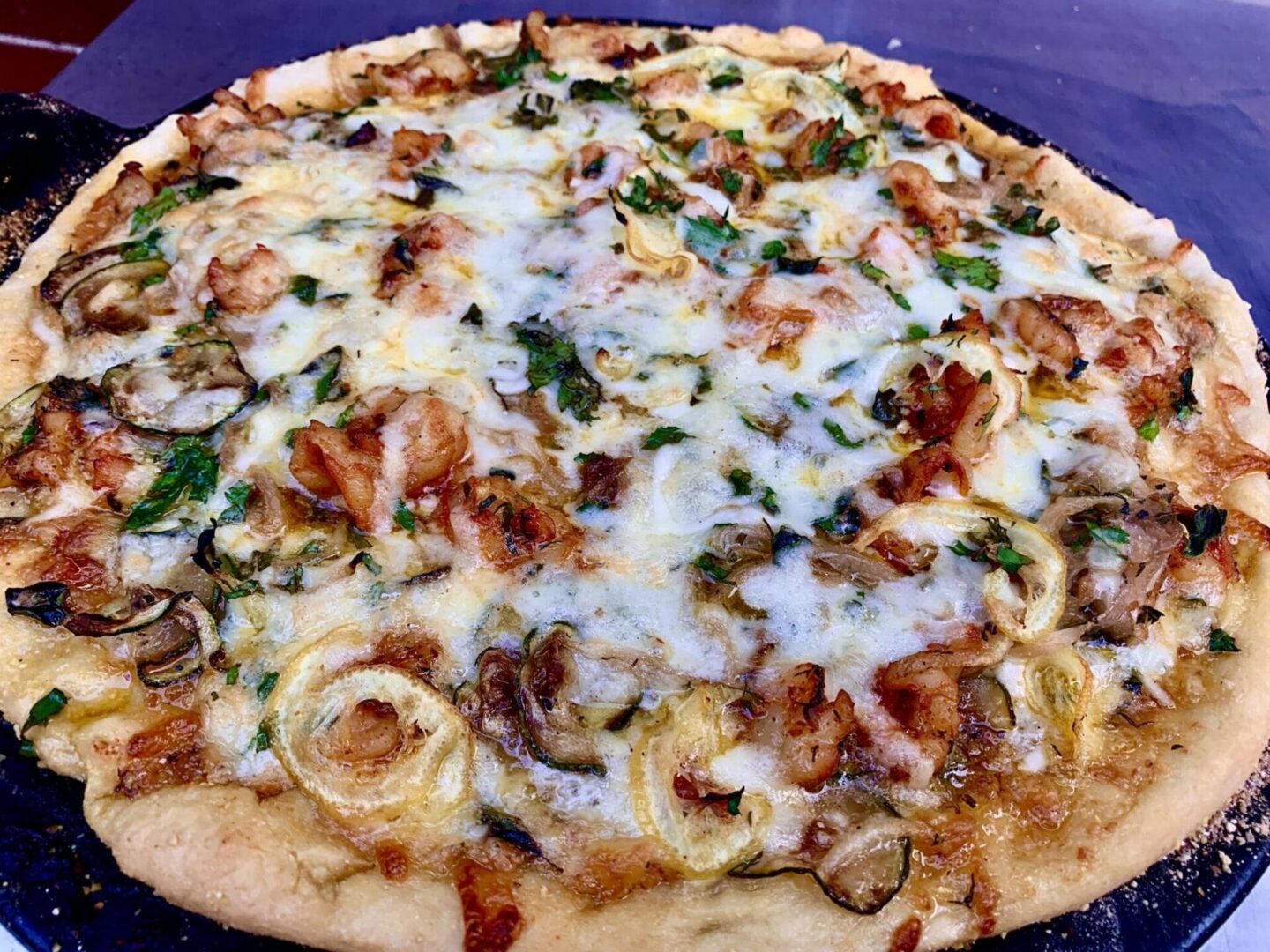 shrimp scampi pizza