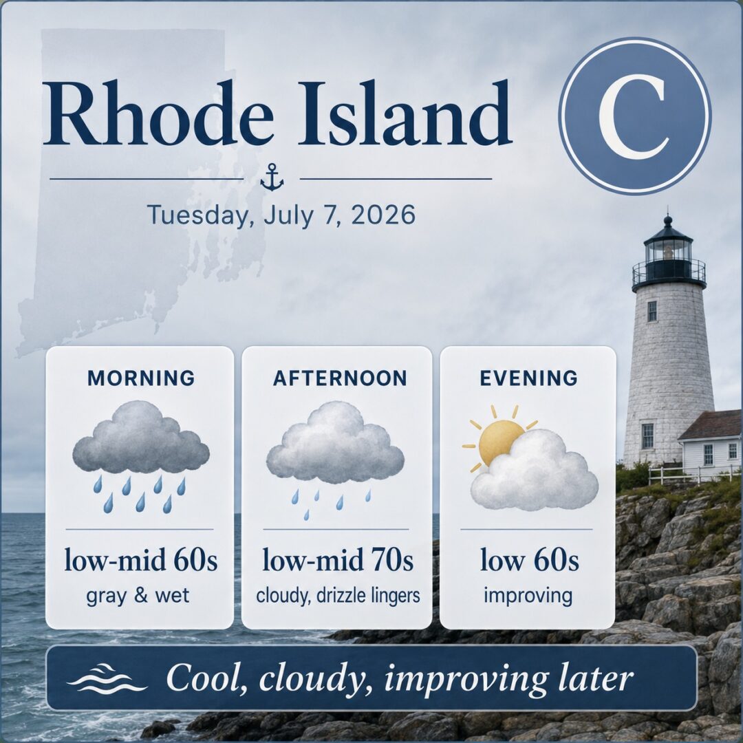 Rhode Island Weather for July 7, 2026