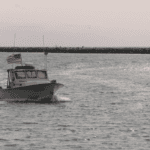 Commercial fishing vessel working off the New England coast