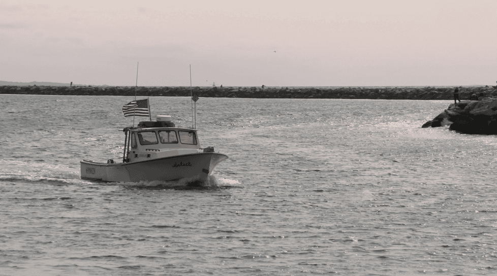Commercial fishing vessel working off the New England coast