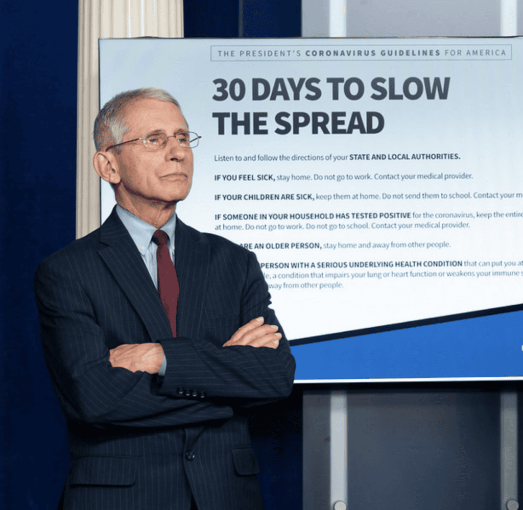 Anthony Fauci standing in his office in 2023