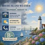 ri weather forecast for aug. 13, 2026