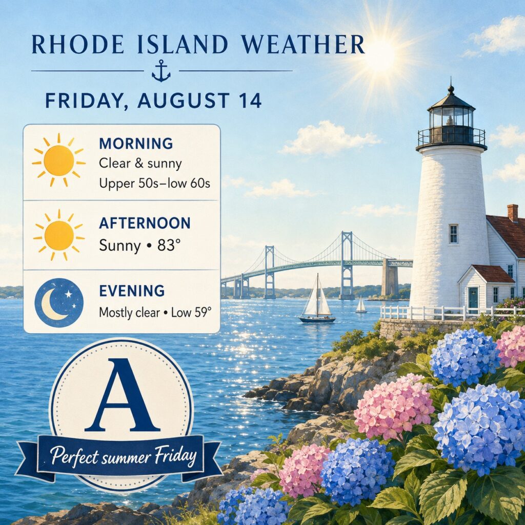 ri weather for aug. 14, 2026