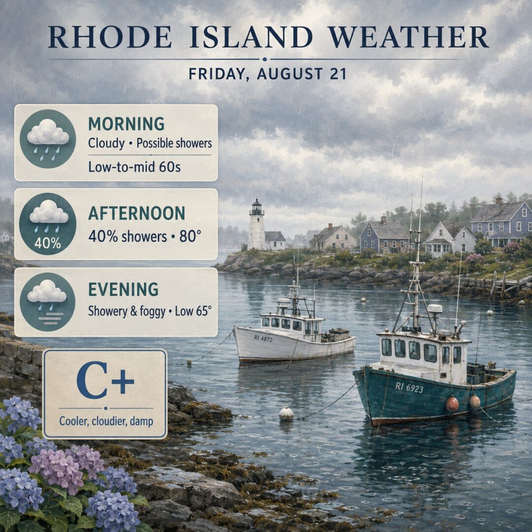 ri weather for aug 21, 2026