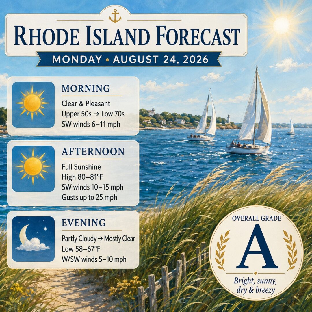 RI Weather for Aug. 24, 2026