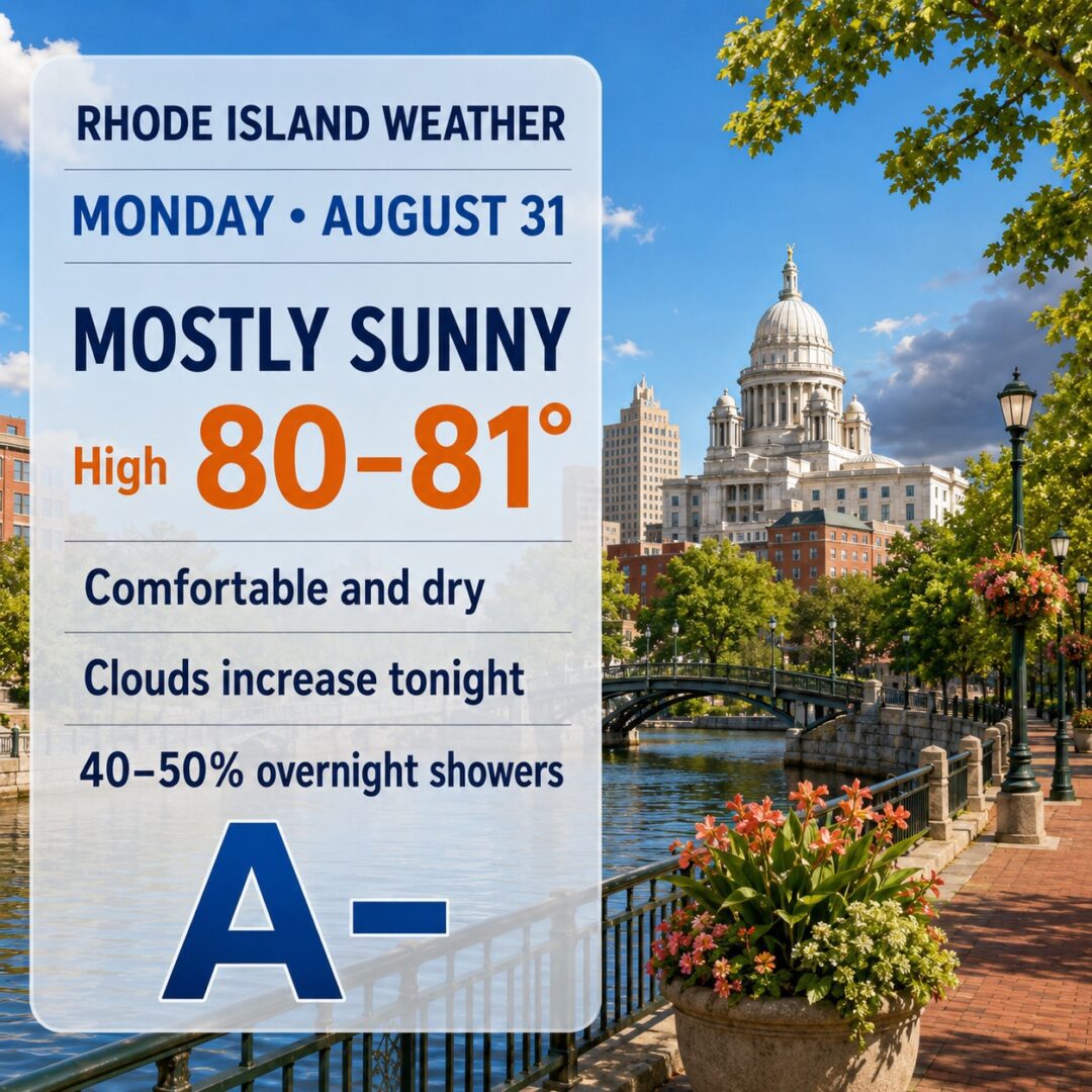 RI Weather for Aug. 31, 2026