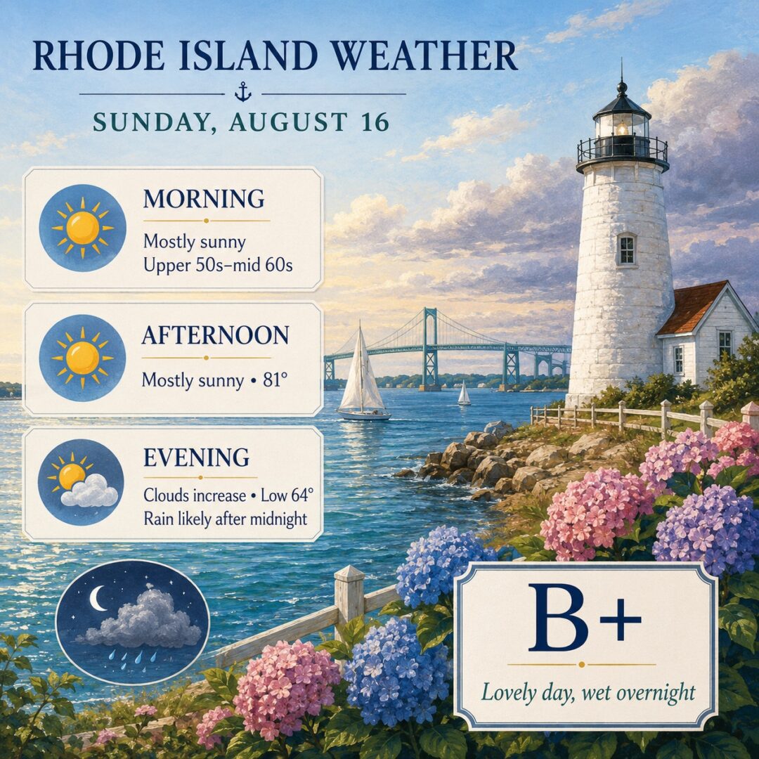 RI Weather for Aug. 16, 2026