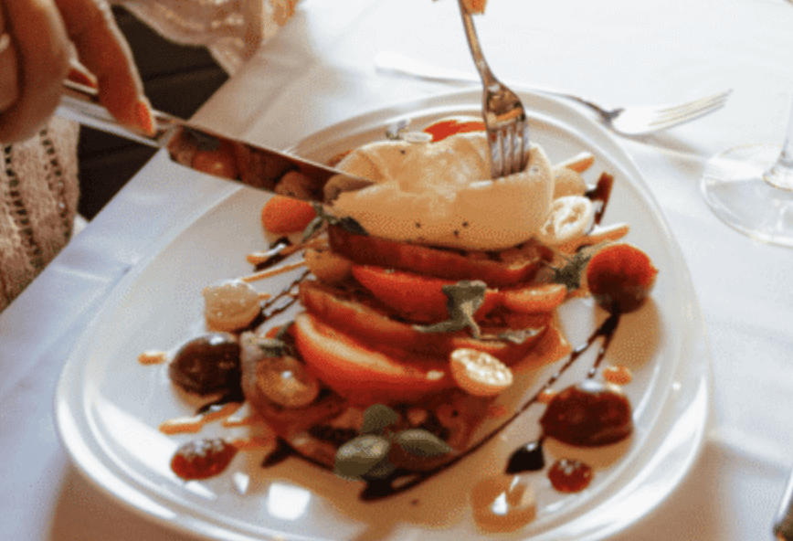 heirloom tomato, burrata, we cook