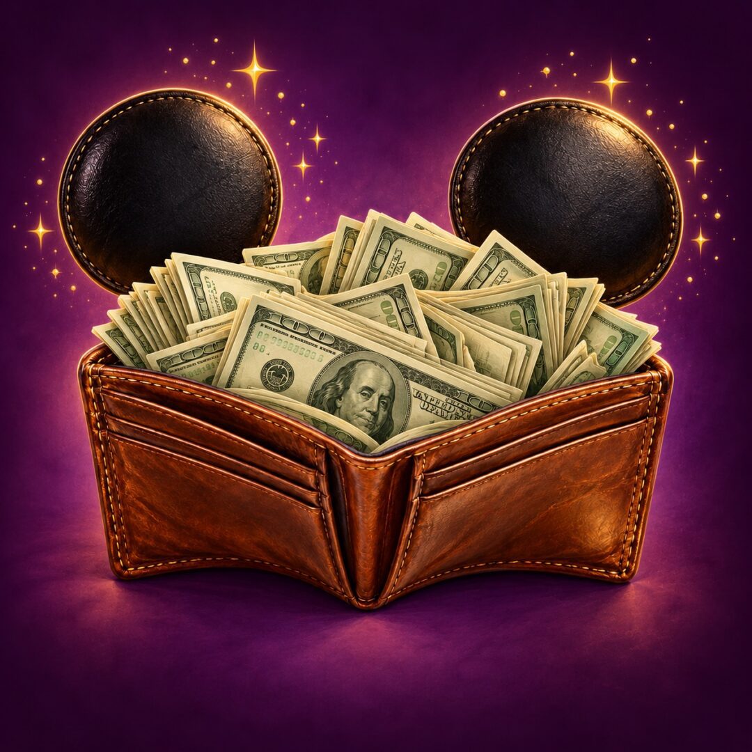 Mouse-Eared Wallet Stuffed With Cash