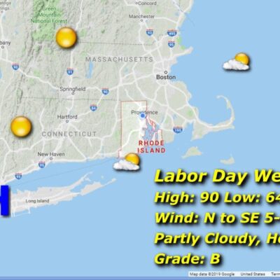 Labor day Rhode Island weather map.