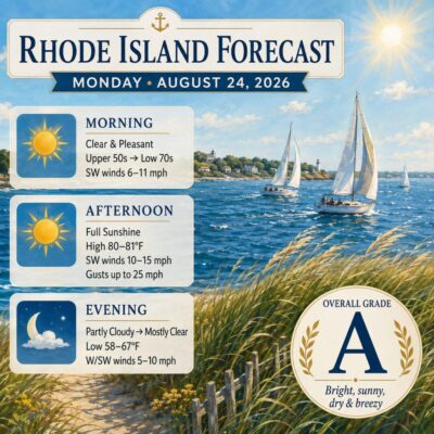 RI Weather for Aug. 24, 2026