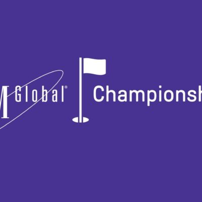 The fm global championship logo on a purple background in Rhode Island weather.