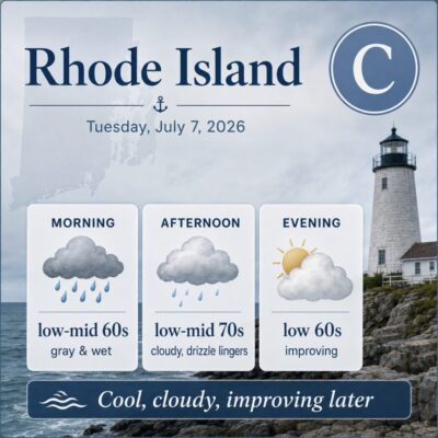 Rhode Island Weather for July 7, 2026