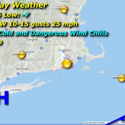 A map showing the weather in massachusetts.
