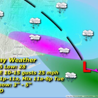 Rhode Island weather forecast for Tuesday.