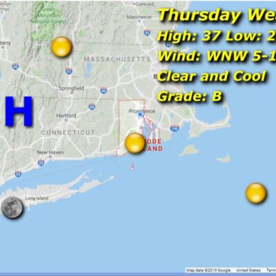 Rhode Island weather map for Thursday.