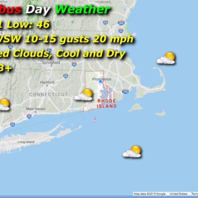 A map showing the current weather conditions in massachusetts.