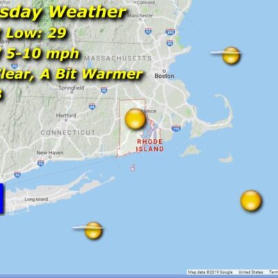 Rhode Island Wednesday weather map.