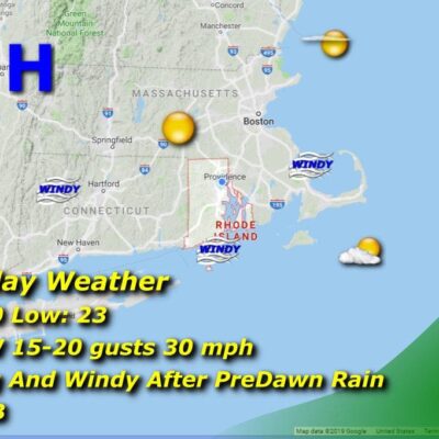 A map showing the weather in massachusetts.