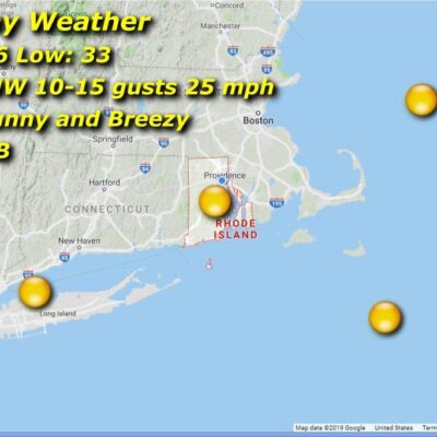 A map showing the location of the weather in new england.