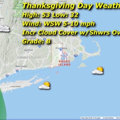 Thanksgiving day weather map.