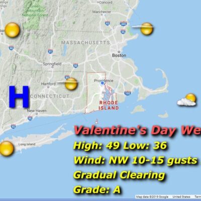 Valentine's day weather map.