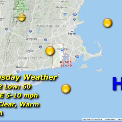 Wednesday weather in Massachusetts and Rhode Island.