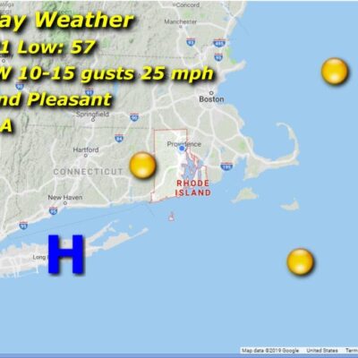 Tuesday weather forecast screenshot for Rhode Island.