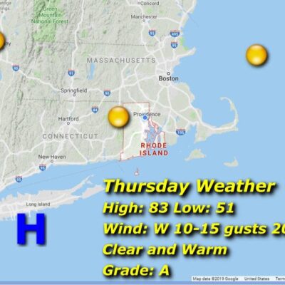 Tuesday weather map - screenshot.