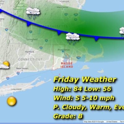 Rhode Island weather map for Friday.