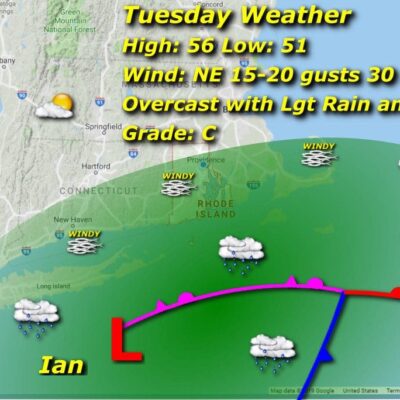 Tuesday's weather map.