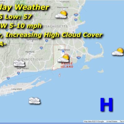 Rhode Island Weather: Tuesday weather map.