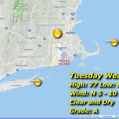 Rhode Island weather on Tuesday in New England.