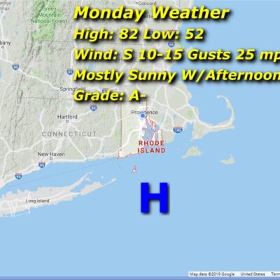 A map showing the location of the weather.