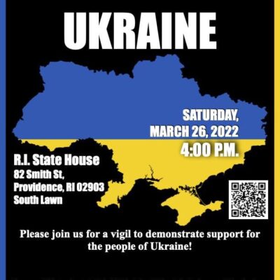 Rhode island stand with ukraine flyer.