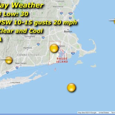 A map showing the current weather conditions in massachusetts.