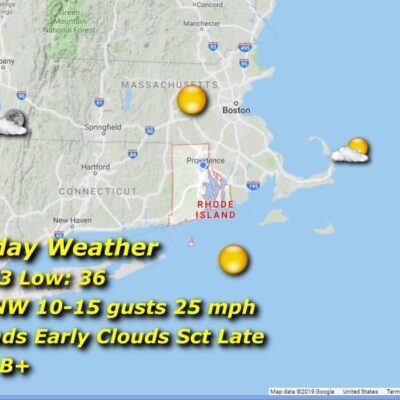 Saturday weather map: high 53, low 36.