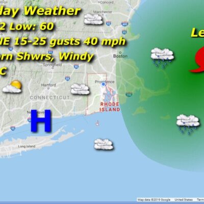 Saturday weather map for Lee, New Hampshire with a focus on Rhode Island weather.