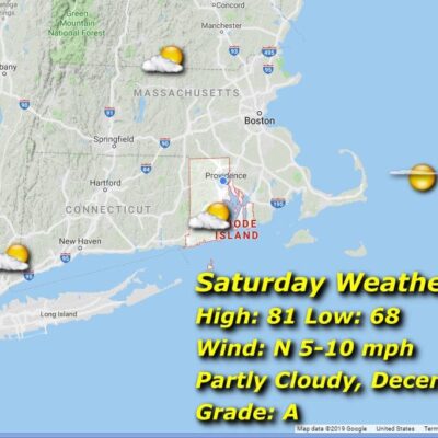 A map showing the weather in new hampshire.