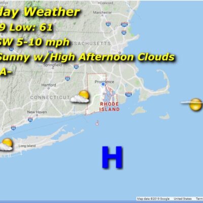 A map showing the current weather in massachusetts.