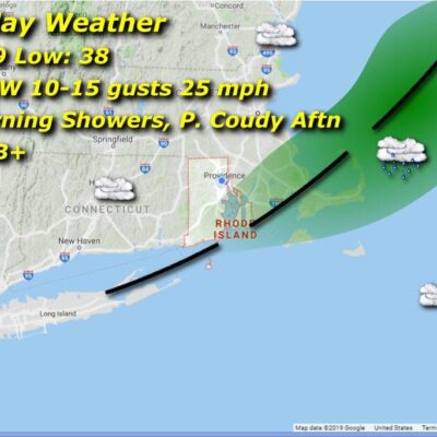 Rhode Island Saturday weather map.