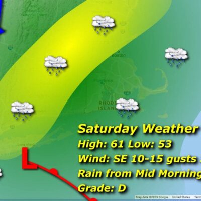 Rhode Island weather map on Saturday.