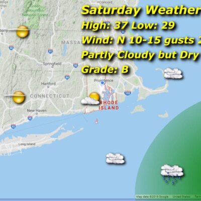 A map showing the weather in new hampshire.