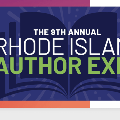 The 8th annual rhode island author expo logo.