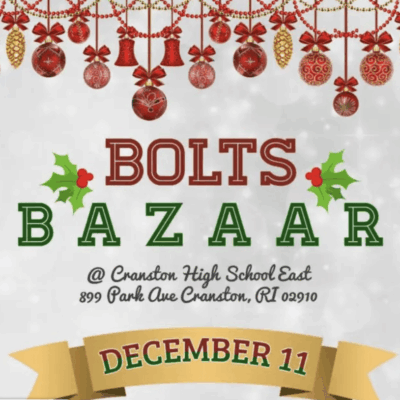A poster for the bolts bazaar.