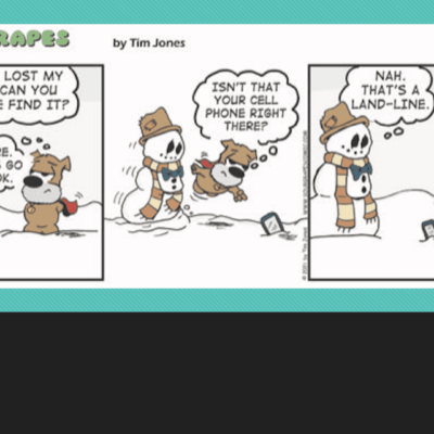 A comic strip with a bear in the snow.