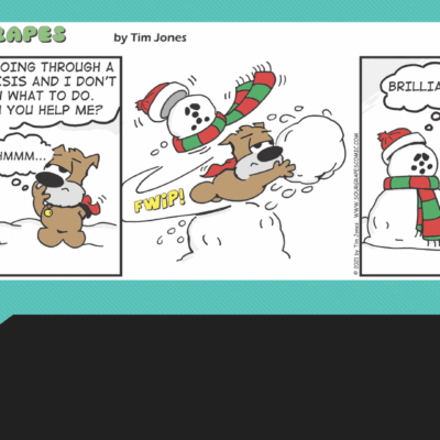 A comic strip with a snowman and a snowman.