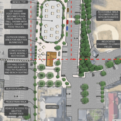 A plan for a new park in a city.